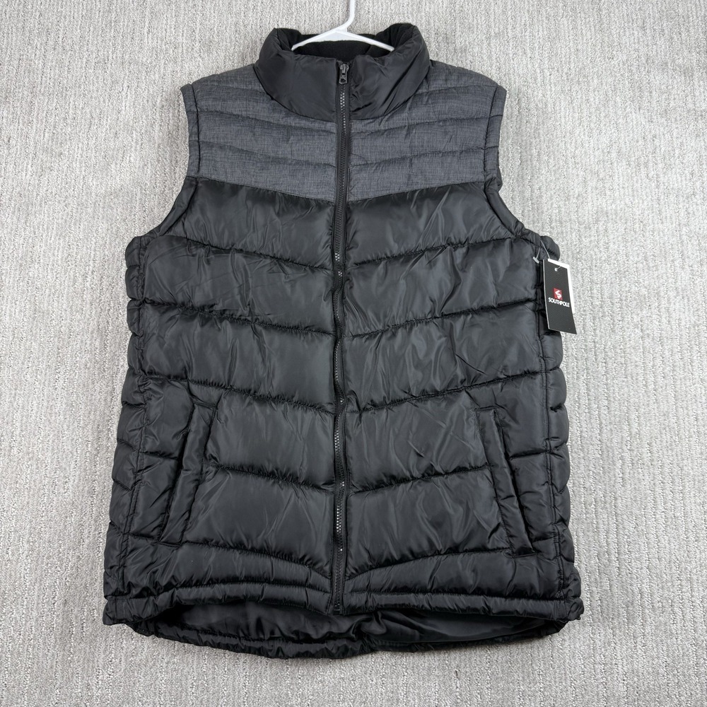 Southpole Puffer Vest Men's Size Large Black NWT